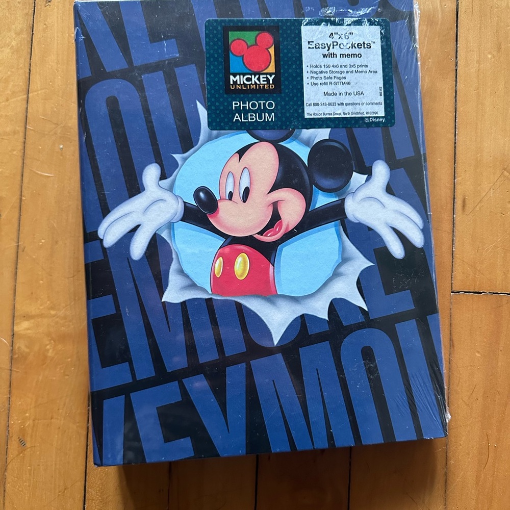 Brand New Vintage Disney Mickey Mouse Blue and Red Photo Album
